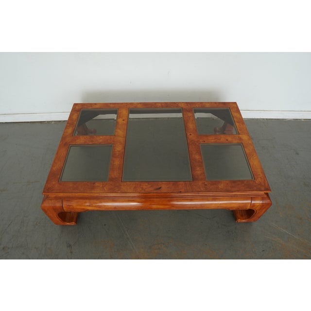 Century Furniture Vintage Century Furniture Burlwood Coffee Table For Sale - Image 4 of 13