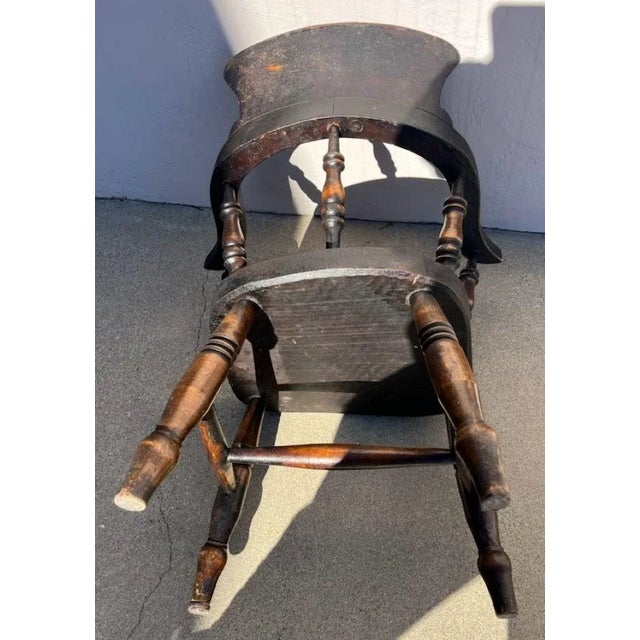 19th Century English Children's Windsor Arm Chair Carved " Bertram" For Sale - Image 9 of 9