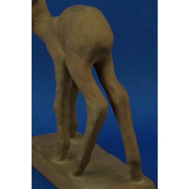 20th Century Art Deco Sculpture of a Fawn in Majolicated Terracotta by Else Bach for Karlsruhe, Germany For Sale - Image 14 of 18