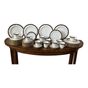Vintage Noritake Gold and Sable China Dinnerware Set—55 Pieces