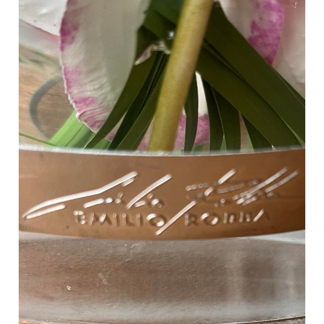 Emilio Robba White & Pink Phalaenopsis Orchid Centerpiece Resin Bowl For Sale - Image 9 of 9
