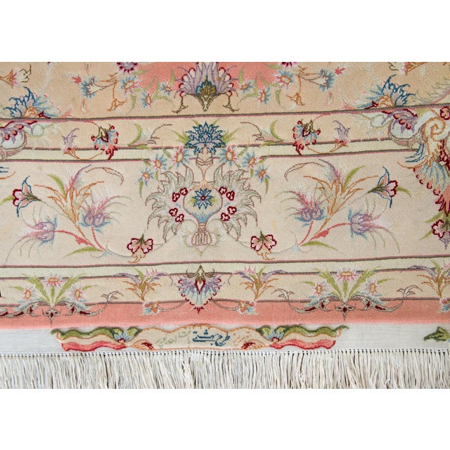 Vintage Silk Persian Tabriz Rug For Sale - Image 14 of 15