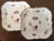 Fine pair early 19th century English Regency square porcelain serving dishes. Decorated with hand painted roses enhanced...