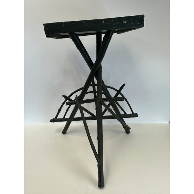 Mid 20th Century Vintage Green Adirondack Twig Side Table For Sale - Image 4 of 11