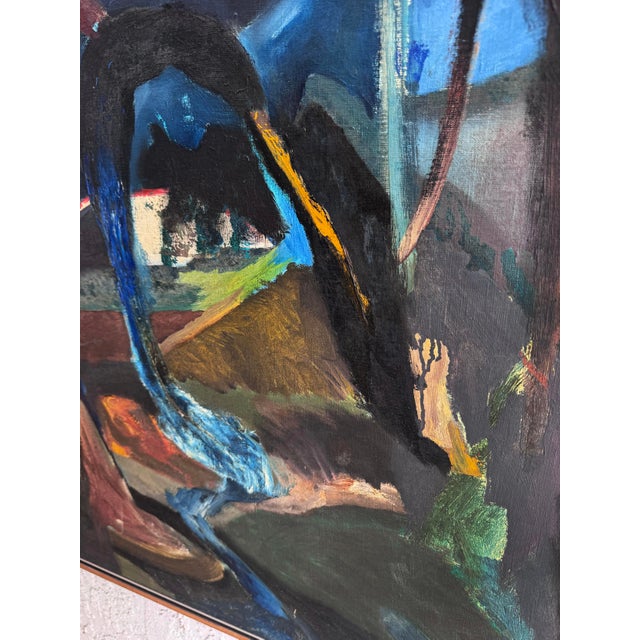 Vintage Abstract Oil Painting by Brazilian Artist Antonio Vitor, 1987 For Sale - Image 4 of 10