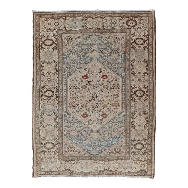 Antique Persian Bidjar Rug With Medallion and Detailed Floral Design 4'1 X 5'10 For Sale