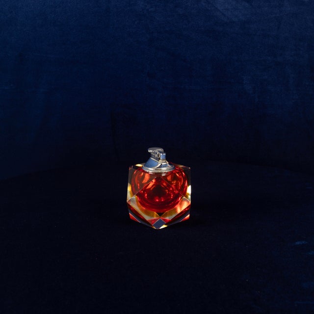 Faceted Murano Sommerso Glass Table Lighter by Alessandro Mandruzzato, 1970 For Sale - Image 3 of 18