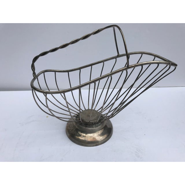 Indian Mid 20th Century Italian Silverplate Wine Basket and Silverplate Wine Goblet Set, Made in India- 3 Pieces For Sale - Image 3 of 13