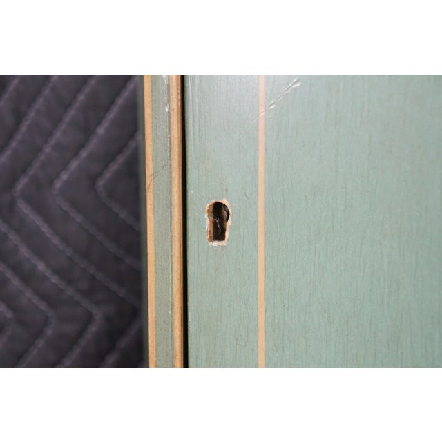 Vintage Petite Green Bowfront Country Farmhouse Bookcase Display Cabinet Chic For Sale - Image 11 of 18