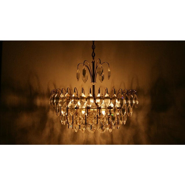 Large Crystal Glass Ceiling Lamp from Palwa For Sale - Image 6 of 11