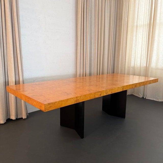 1970s Modernist Extension Burl Dining Set by Milo Baughman for Thayer Coggin For Sale In New York - Image 6 of 15