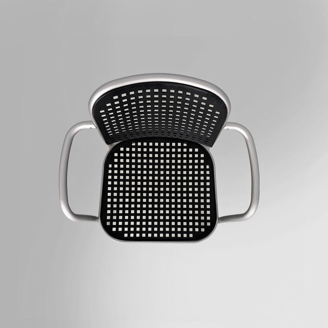 Metal Italian Modern Chairs in Silver by Vico Magistretti for De Padova, 1980s, Set of 4 For Sale - Image 7 of 18