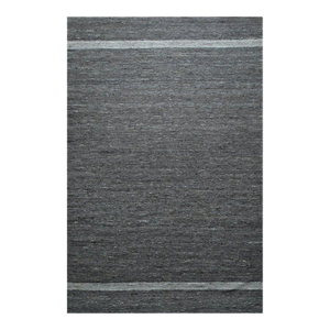 10x14 Gray Handwoven Wool Subtle Linear Bands Geometric Modern Carpet Rug