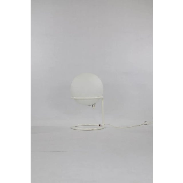 Metal Large Mid-Century Glass Ball Floor Lamp from Glashütte Limburg For Sale - Image 7 of 7