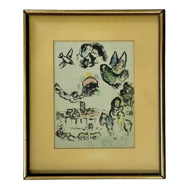 Marc Chagall: "Nocturne at Vence" Original Lithograph 1963 For Sale