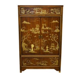 Dixie Furniture Asian Inspired Chinoiserie 38" Armoire For Sale