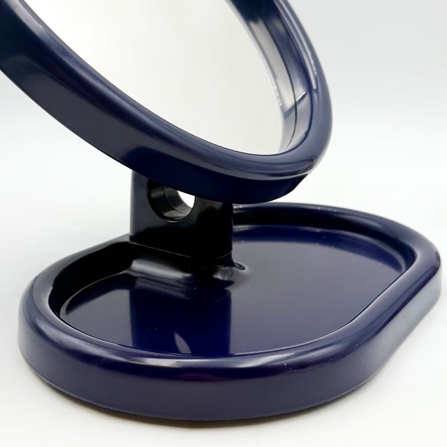 Blue Italian Blue Plastic Table Mirror by Olaf Von Bohr for Gedy, 1970s For Sale - Image 8 of 15