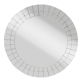 Howard Elliott Collection Round Segmented Mirrored Wall Mirror For Sale