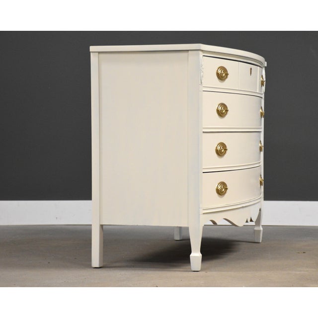 Hollywood Regency 1960s White and Gold Brass Chic Dresser For Sale - Image 3 of 12