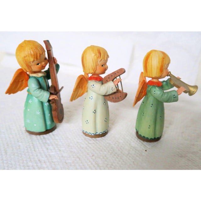 Wood Anri - Hand-Crafted Hand-Painted Angels Playing Music for the Holidays! For Sale - Image 7 of 15