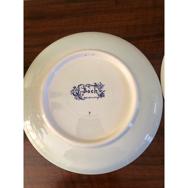 1960s Vintage Boch Belgium Freres La Louviere Delft Sea Captain & Old Women Wall Plates - Set of 2 For Sale - Image 9 of 9