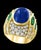 18 Carat Blue Sapphire Cabochon and Diamond 18 Karat Gold Ring For Sale - Image 17 of 18