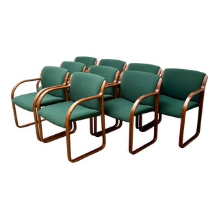 Vintage Classic Warren Snodgrass for Steelcase Bentwood Dining Chairs, Set of 8 For Sale