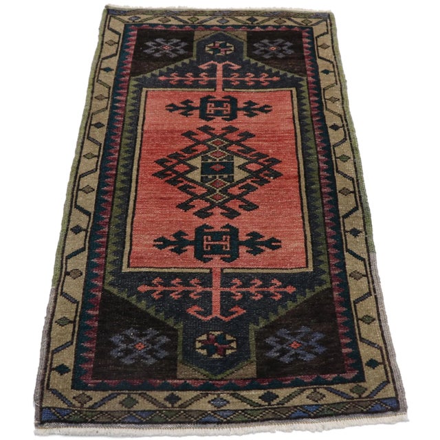 Gothic Vintage Turkish Oushak Rug - 01'09 X 03'06 For Sale - Image 3 of 8