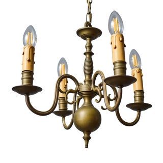 Antique Bronze Chandelier from Flanders, 1850 For Sale