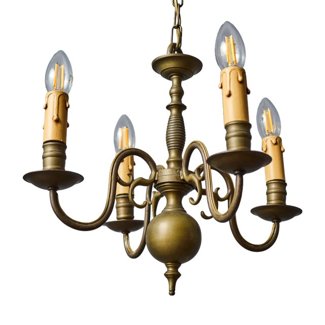 Antique Bronze Chandelier from Flanders, 1850 For Sale