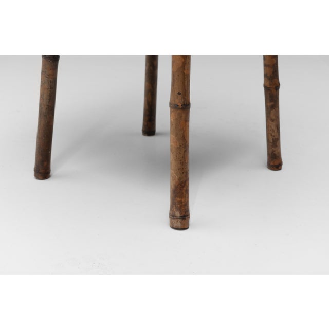 Brown Vintage Bamboo Table, 1920 For Sale - Image 8 of 9
