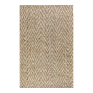Chevron Natural / Ivory Jute Rug - 8 X 10 For Sale