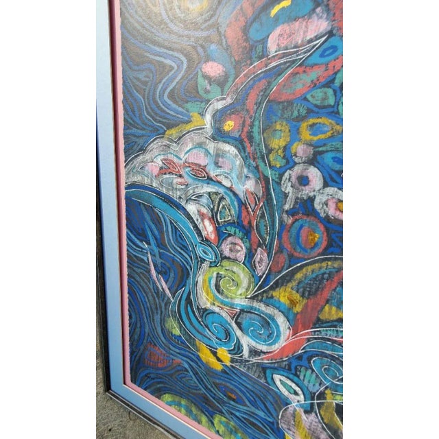 Blue Yamin Young, Serigraph Signed & Numbered "Birth of a Mermaid" 226/275 Framed 1980s For Sale - Image 8 of 13