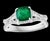 1.3 Carat Cushion Cut Emerald and 1.2 Carat Diamond Ring 14 Karat White Gold For Sale - Image 17 of 18