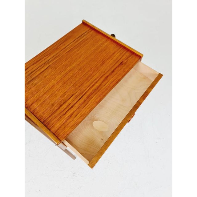 Mid-Century Modern Danish Bedside Table in Rattan and Teak For Sale - Image 12 of 14