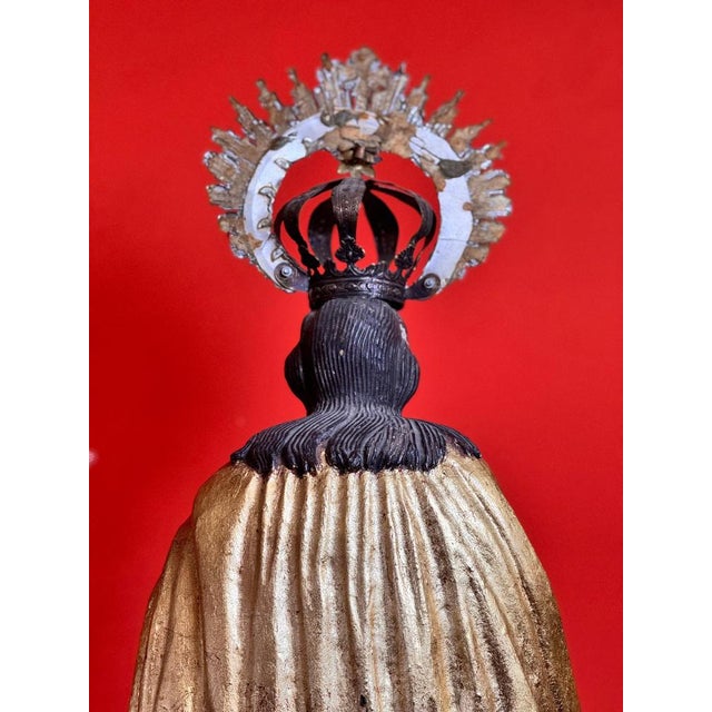 Gold 17th Century Spanish American Immaculate Conception Sculpture For Sale - Image 8 of 11