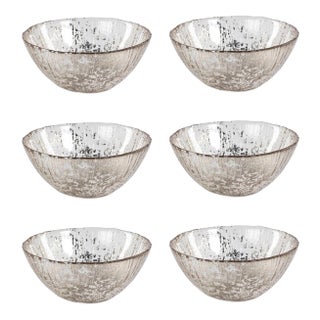 Chiara Fusion Deep Glass Serving Bowls- Set of 6, Small For Sale