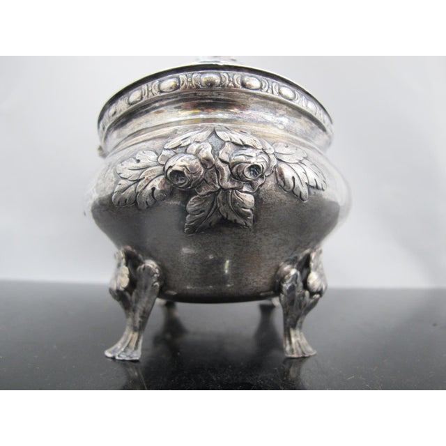 Rococo Swedish Rococo Style Sterling Silver Floral Sugar Box Casket With Hinged Lid For Sale - Image 3 of 12