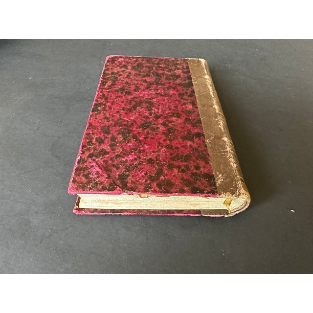 Animal Skin Antique Quarter Leather Bound French Book For Sale - Image 7 of 12