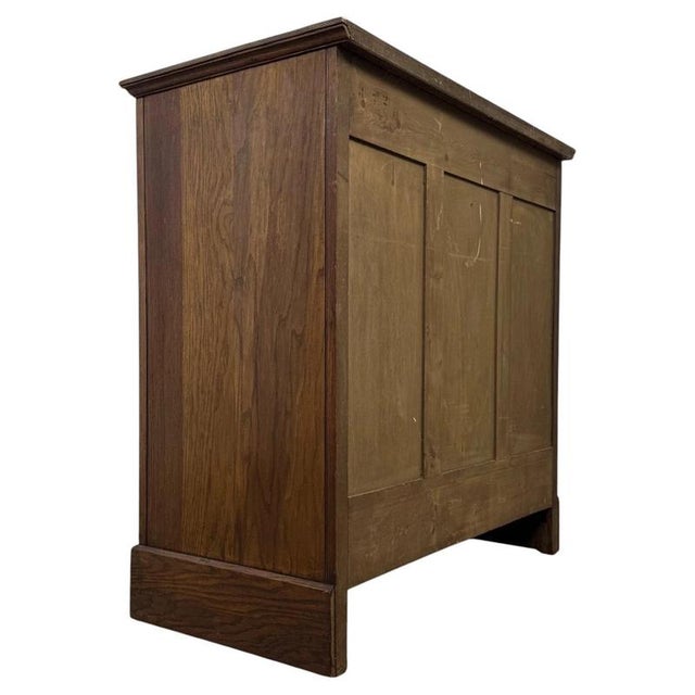 Early 20th Century Antique English Edwardian Oak Chest of Drawers For Sale - Image 9 of 12