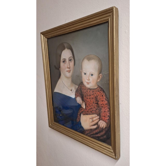 Modern Krüger, Mother with Child, 1870s, Gouache, Framed For Sale - Image 3 of 5
