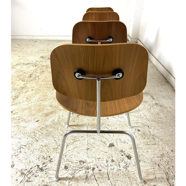 Herman Miller Mid 20th Century Vintage Mid-Century Modern Herman Miller for Eames Walnut Dcm Dining Chairs - Set of 4 For Sale - Image 4 of 7