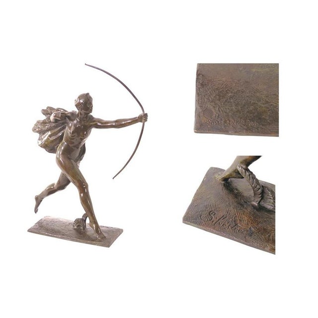 Metal Art Deco Archer, France, 1925, Bronze For Sale - Image 7 of 8