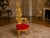 Baroque Mid 20c Italian Baroque Gold Red Velvet Side Chairs - Pair For Sale - Image 3 of 8