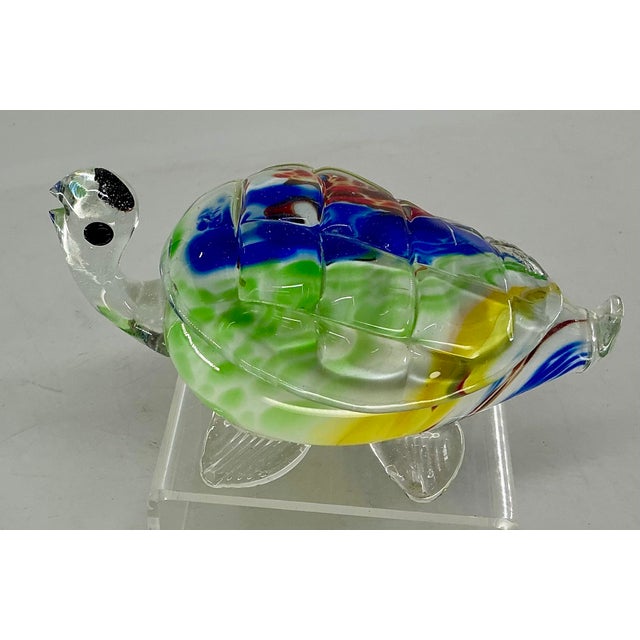 Large Murano Style Glass Turtle Figurine For Sale In Providence - Image 6 of 12