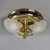 Vintage Ceiling Lamp in Polished Brass Leaves and Satin Glass, 1970s For Sale - Image 4 of 12