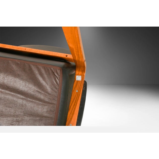 Ekornes 1970s Teak Black Leather Scandinavian Lounge Chair For Sale - Image 12 of 12