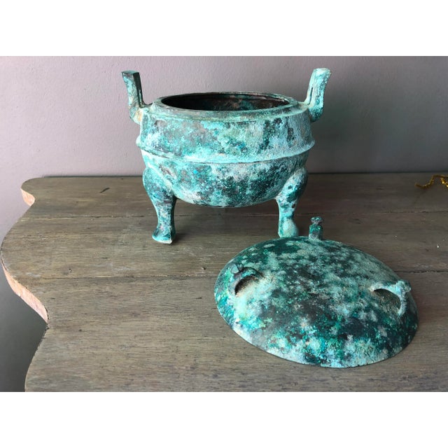 15th Century & Earlier 15th Century Figurative Han Dynasty Bronze Pot For Sale - Image 5 of 10