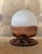 Glass Table Lamp in Leather and Frosted Glass from Nova Tecno, Italy, 1970s For Sale - Image 7 of 9