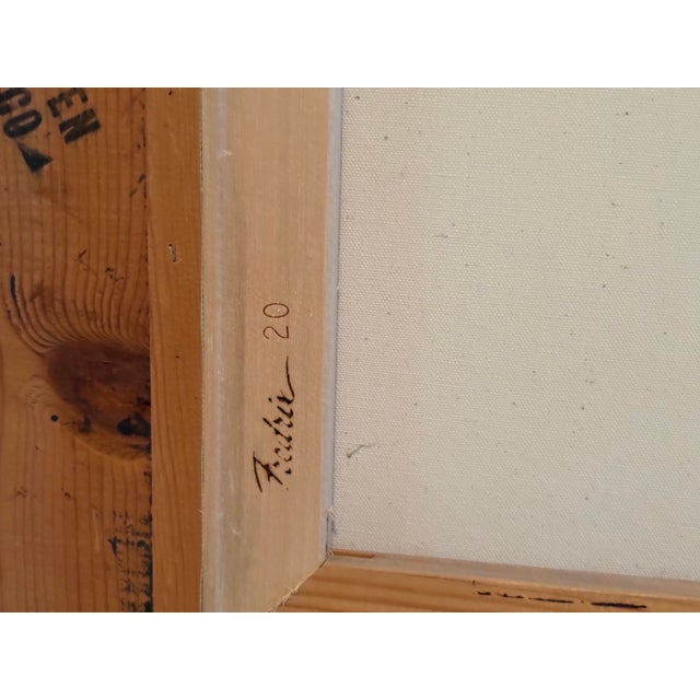 Wood 1976 Signed Winter Mountain Landscape Painting in Rustic Wood Frame For Sale - Image 7 of 11